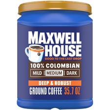 Fresh Medium Roast Ground Coffee 100 Colombian Rich Flavor 35.7 oz Canister