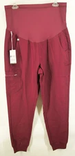 Figs Technical Collection Burgundy Zamora Maternity Jogger Pants Women's Medium