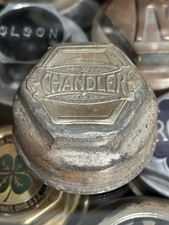 Rare 1917 Chandler Brass Threaded Screw-on Hubcap Hub Grease Wheel Cap 1910s Rare 1917 Chandler Brass Threaded Screw-on Hubcap Hub Grease Wheel Cap 1910s