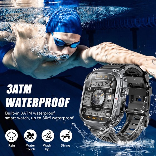 EIGIIS 2024 Mens Waterproof Smartwatch with Compass Fitness Tracking - Picture 2 of 10