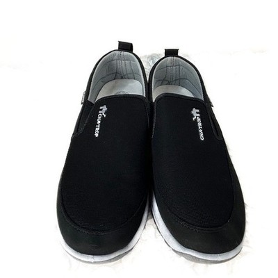 CNA-Trop Black Slip-on Loafers Canvas Shoes Men's 45 US11 Arch Support