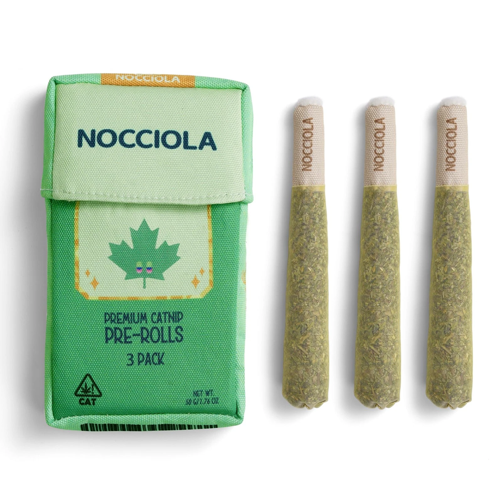 Nocciola 3 Pack Catnip Toys for Cats, Funny Cat Medium, Green Gentle Play