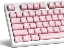 XVX Translucent Pink Keycaps, Double Shot PBT Keycaps, MDA Profile Keyboard Caps