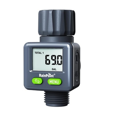 RAINPOINT Bi-Directional Measurement Digital Water Flow Meter for RV Tank Hose w