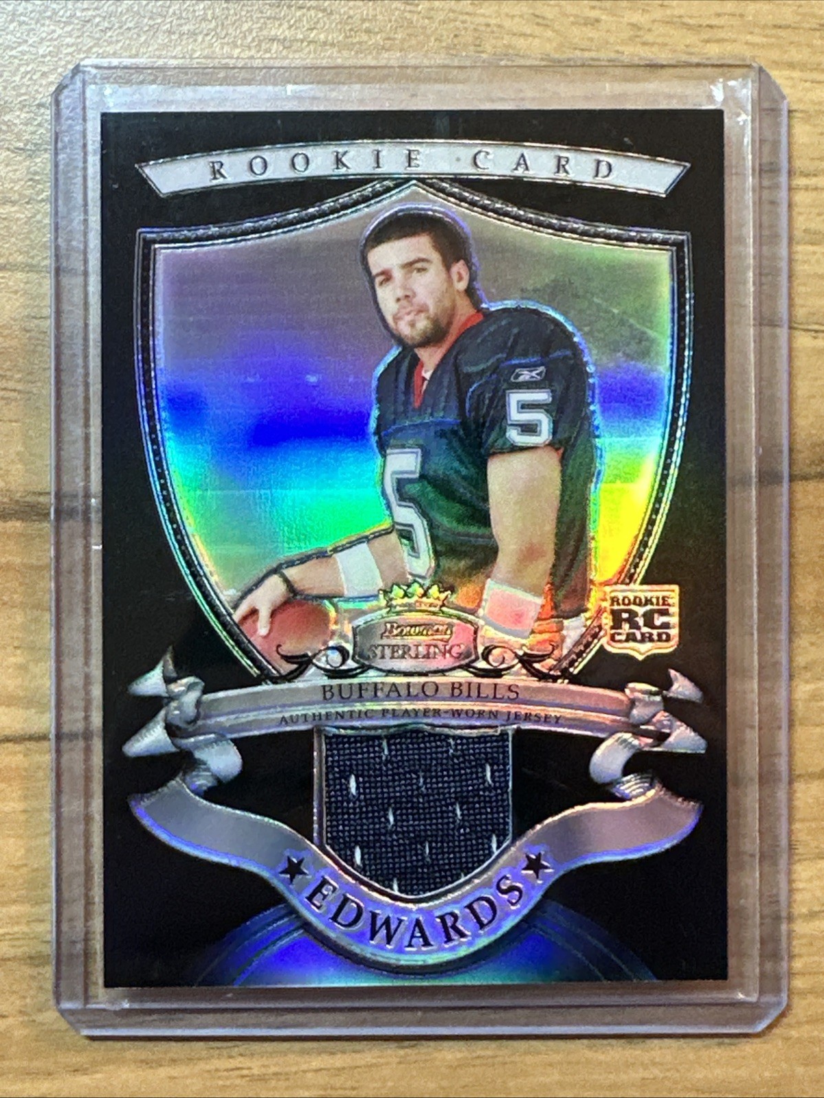 Trent Edwards Bowman Sterling Rookie Relics #TE Black Refractor