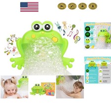 Fun Frog Bubble Machine for Kids with LED Lights Perfect Bath Toy for 18M