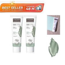 CATTIER Masque Argile Verte Bio 100 ml - Lot de 2