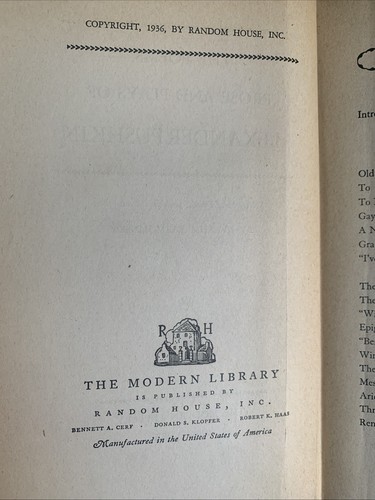 The Poems, Plays, and Prose of Alexander Pushkin : Modern Library (HC) : Vintage - Picture 5 of 6