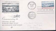1960 First Day Cover Mechanized Post Office Providence RI USPS Stamp ST3894