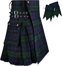 Tartan Utility Kilt for Men I 16oz Scottish Tartan Kilts 5 Yards Premium Kilts