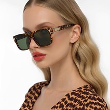 Women Flat Top Square Sunglasses Oversized Style UV400 Protection, Modern Party