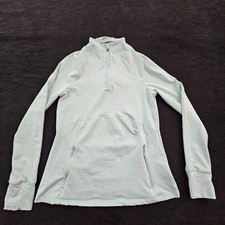 Danskin Green Light Weight 1/4 Zip Polyester Blend Sweatshirt Women's S
