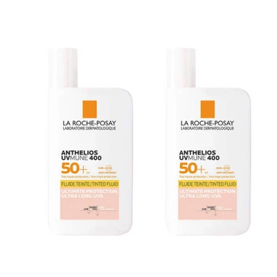 2x La Roche-Posay Anthelios UVmune 400 getöntes Fluid LSF50+ - 50ml