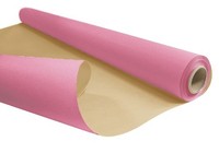 Kraftpapier Geschenkpapier Rolle Braun-Rosa 50Cm X 10M