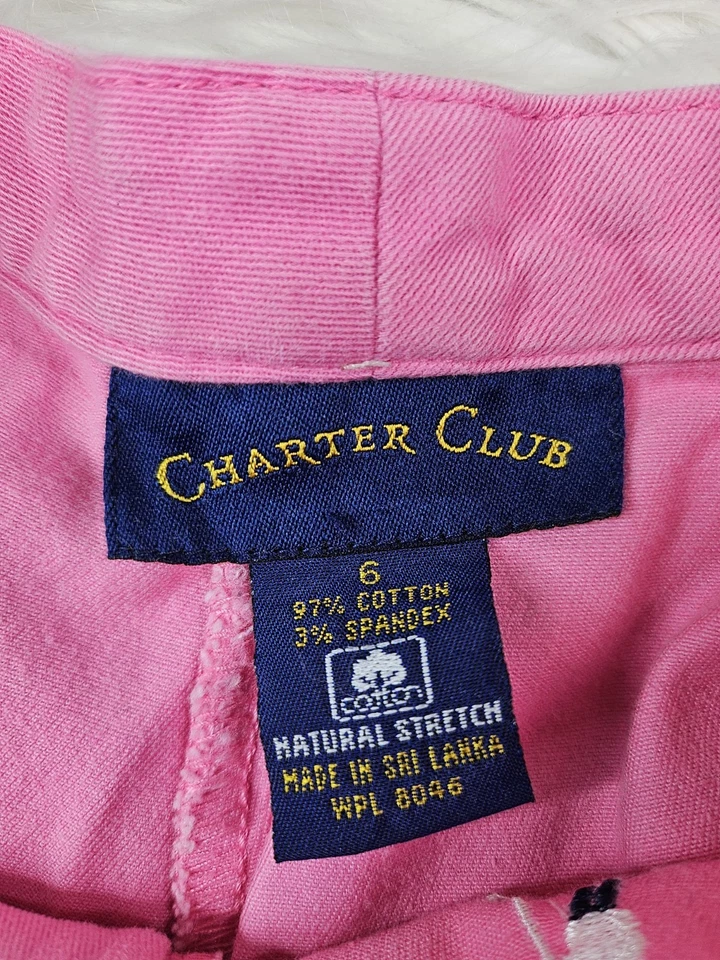CHARTER CLUB GOLF COLLECTION Capri Pink Golfing Cropped Pants Womens SZ(6) - Image 3 of 4