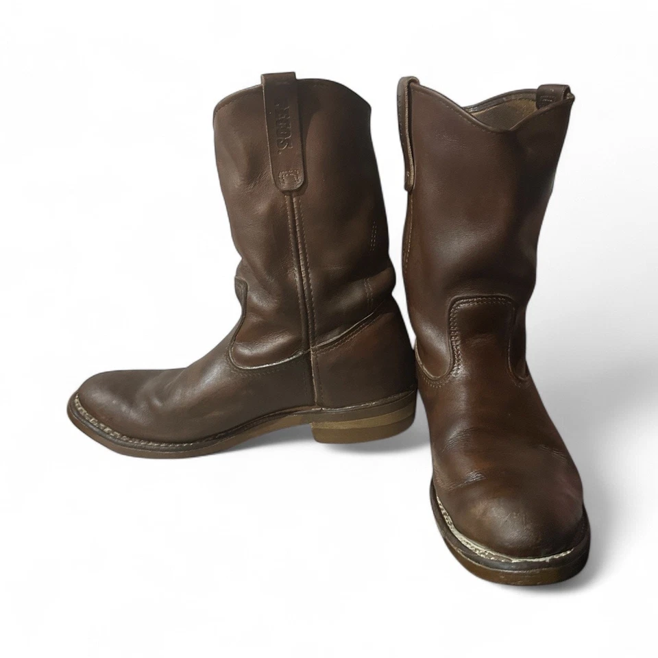 VTG Red Wing 1155 Pecos Leather Work Boots Heritage Nail Seat Soft Toe USA 10 C - Image 3 of 4