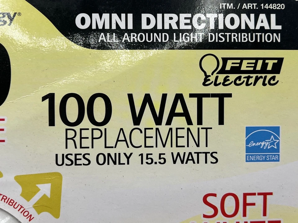 Feit Conserv-Energy LED Dimmable 100 Watt Soft White 1600 Lumens 15.5w Bulb - Image 3 of 4