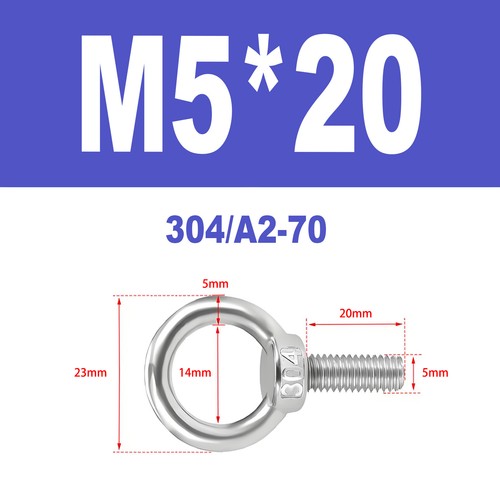 Ringschrauben Edelstahl V2A A2 Ösenschrauben M3-M18 Augbolzen Augenschrauben - Bild 34 von 122