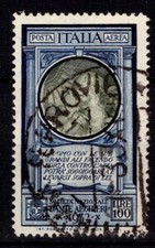 REGNO D'ITALIA 1932 POSTA AEREA DANTE ALIGHIERI 100 LIRE N.41 US. SIGLATO CERT.