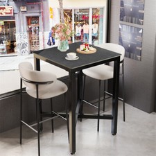 Tall Square Bar Table Marble Kitchen Dining Table Cocktail Hour Social Gathering