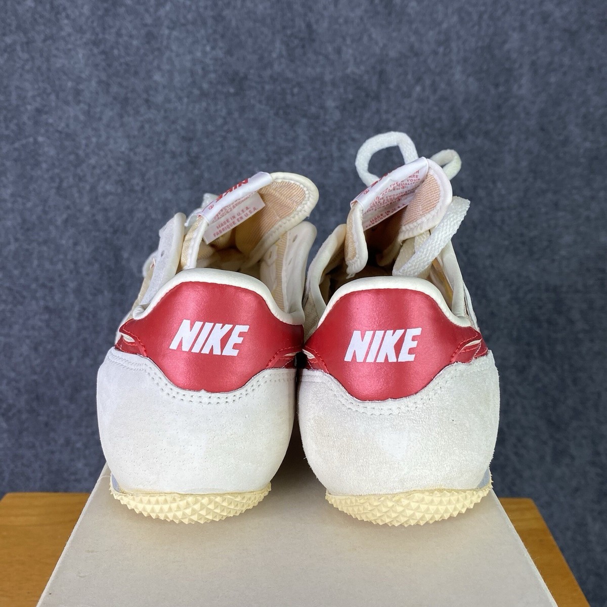 VINTAGE Nike Long Jump III Mens Shoes 8 US White Red Track Sneaker