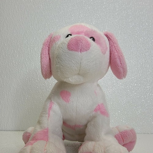 Ty Pluffies Baby Pups Pink 9” Sewn Eyes Puppy Dog 2016 Dalmation White Plush - Picture 3 of 12