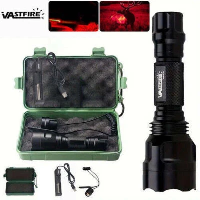 VASTFIRE 1500yards Red LED Hunting Light Predator Flashlight Torch Coyote Hog with Box US