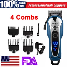 Professional Hair Clippers Cordless Beard Trimmer Barber Cutting Machine Kit Men