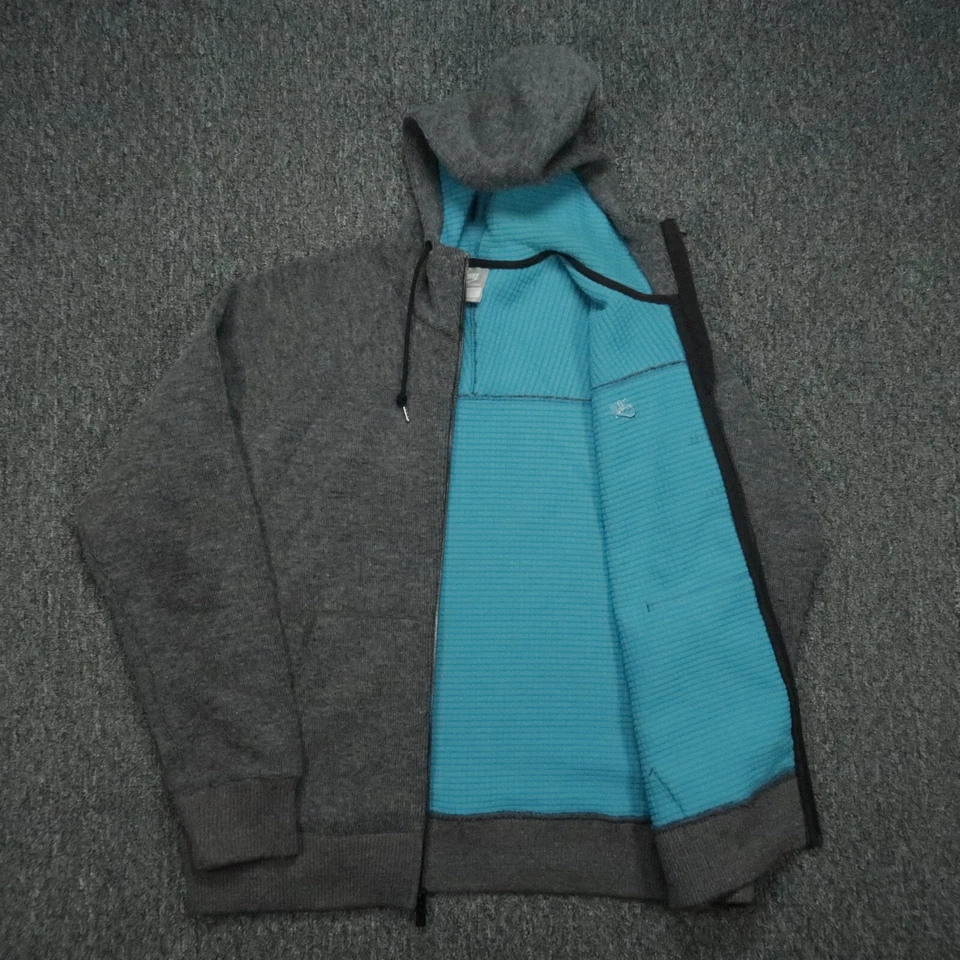 Мужская толстовка с капюшоном Nike большая серая спортивная одежда шерстяная на молнии куртка с капюшоном - Изображение 3 из 4