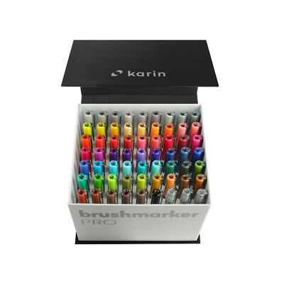 KARIN Megabox Brush Marker Pro Water-Based Brush Pen Suitable for Painting, D...