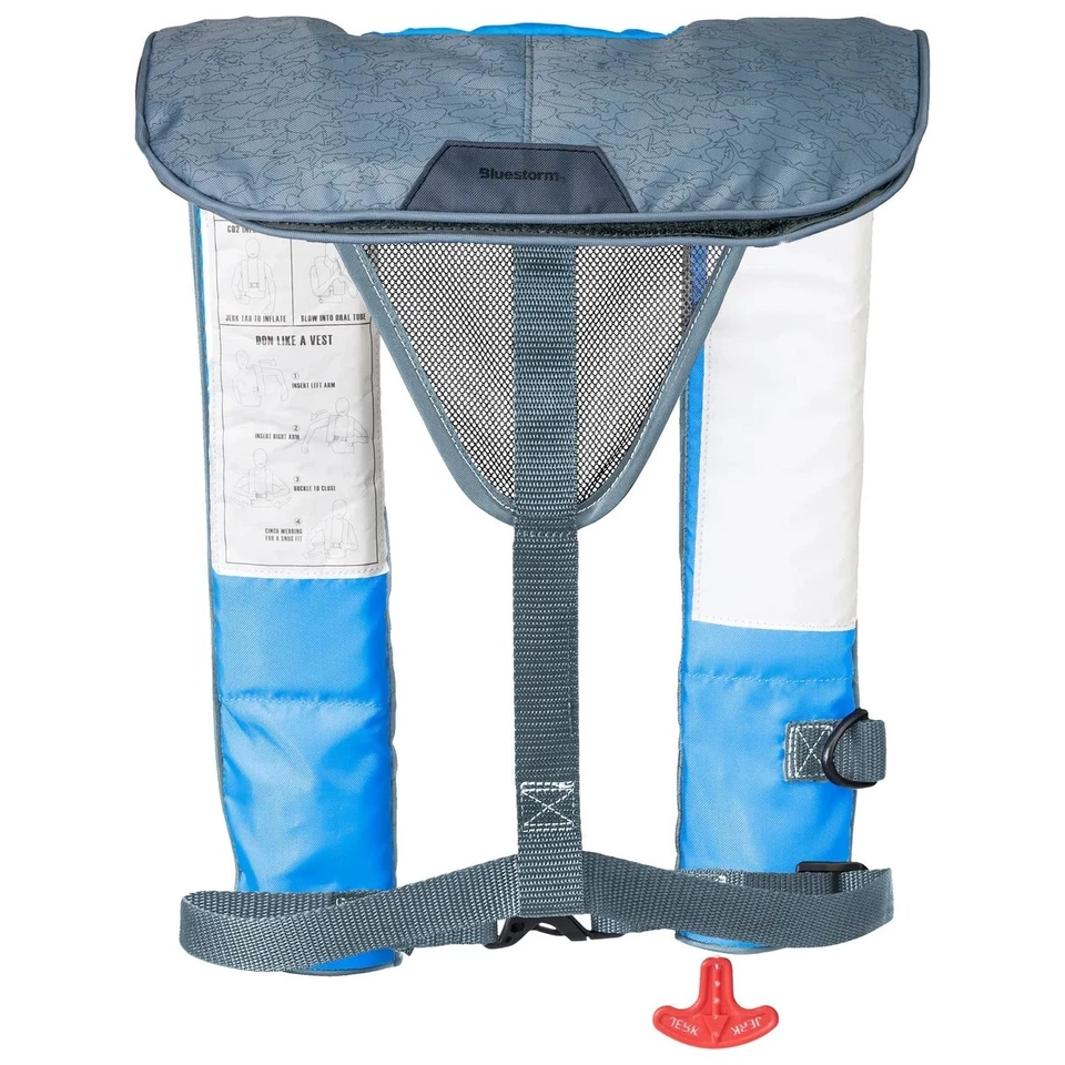 Bluestorm Cirrus 26 Inflatable Life Jacket USCG Approved Type V PFD Coastal Blue - Image 2 of 2