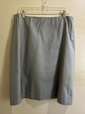 Celine Skirt Womens 46 Blue Vintage Silk Straight Skirt