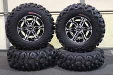 KODIAK 700 25" BEAR CLAW HTR RADIAL 8 Ply ATV TIRE VIPER M/B WHEEL KIT IRS1CA