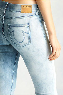NWT TRUE RELIGION JEANS $298 CORA MID RISE STRAIGHT LEG IN FLUFFY CLOUDS SZ 26