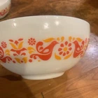 PYREX Friendship #443 Ovenware 2.5 Quart Red Birds Cinderella  2 ￼pc Mixing Bowl