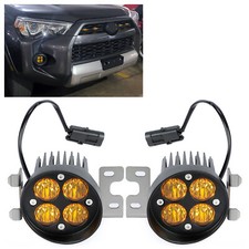 Pair Led Fog Lights Amber Wbrackets For Toyota Tacoma 4runner Tundra 2010-2023