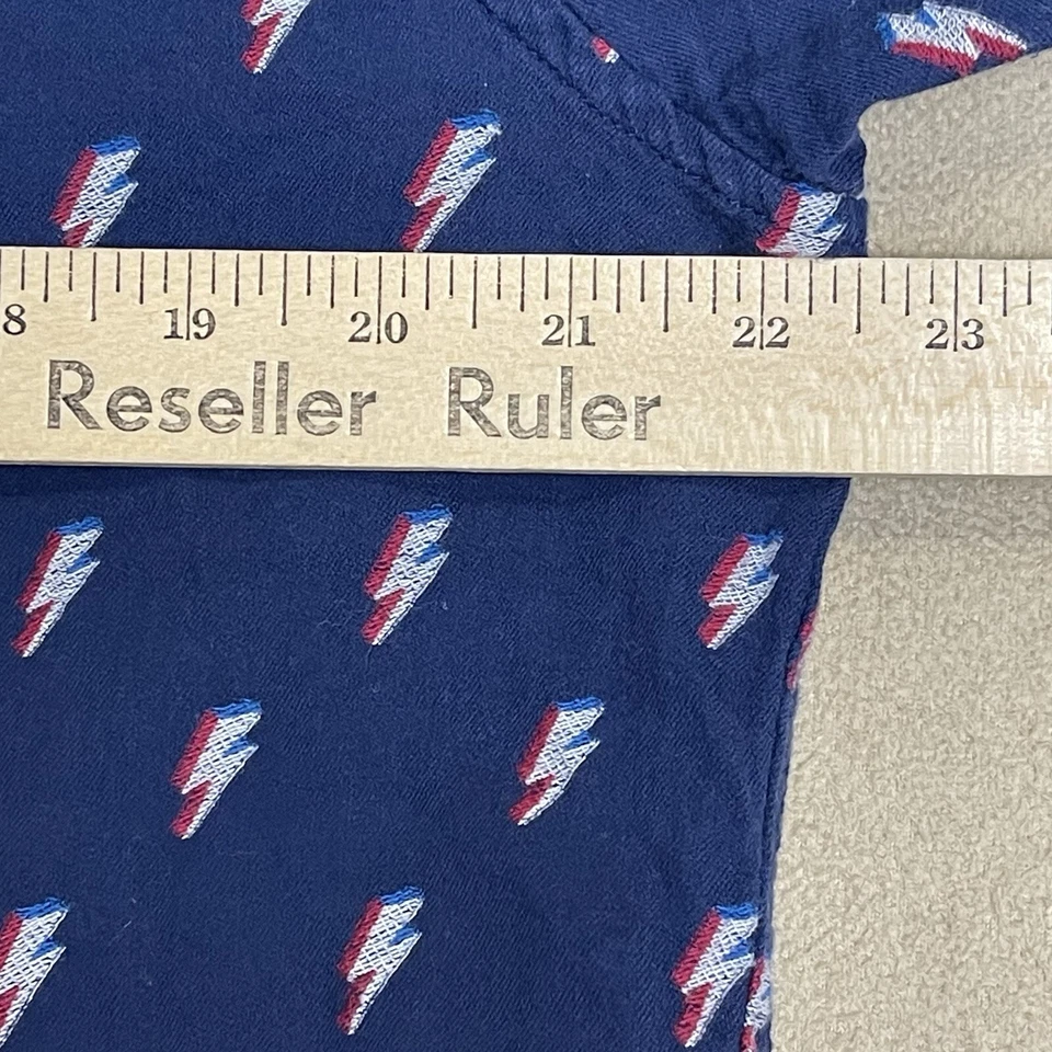 Adidas Original Shirt Mens Large Blue Embroidered Lighting Flash  Button Down - Image 4 of 4