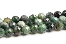 5-6MM Natural Green Jade Beads Grade A Faceted Round Gemstone Loose Beads