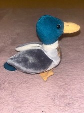 TY Beanie Baby "Jake The Drake Mallard Duck" 1997 1998 - RARE ERRORS, RETIRED