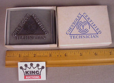 Vintage Men's Metal Belt Buckle Chevrolet Certified Technician Award in box MIB