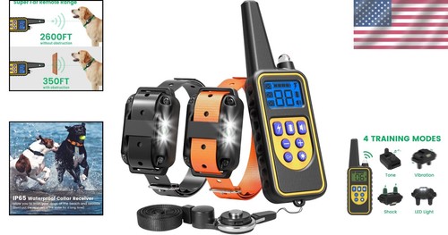 2-Pack Shock Collar for Dogs: 4 Training Modes & Adjustable Reflective Collar - Picture 2 of 10