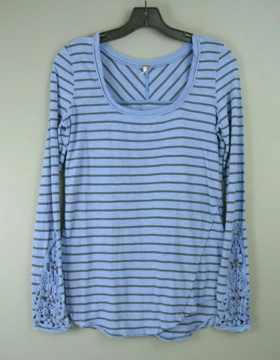 striped crochet knit shirt