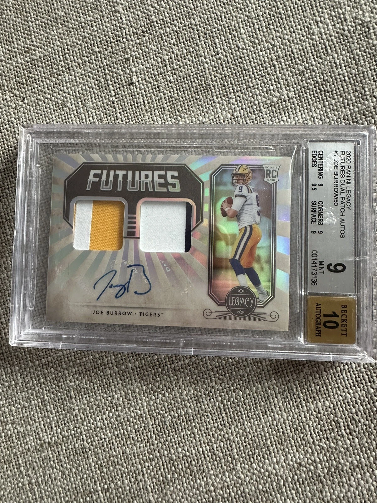 Joe Burrow Panini Legacy Futures Dual Patch Autographs #FDJB Base
