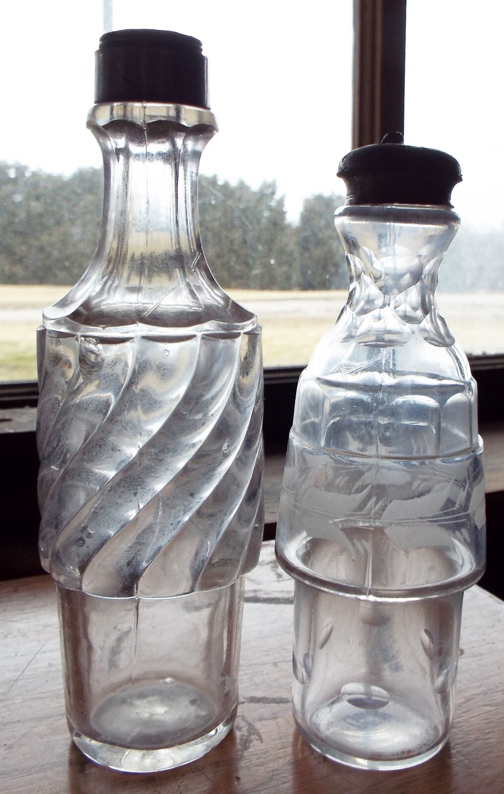 7 Old Assorted Antique Glass CASTOR SET CRUET BOTTLES Assorted Designs eBay