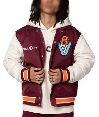 BNWTS Just Don x ALL CITY Mens Snap Up Basketball Jacket Sz L/G Multicolor $195