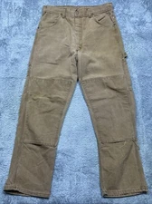 Vintage Key Imperial Duck Canvas Double Knee Pants Men's 32x29 Brown Carpenter