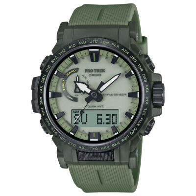 Casio Pro Trek PRW-61LD-3JF Solar Radio Full Luminous Dial Green Men's Watch New