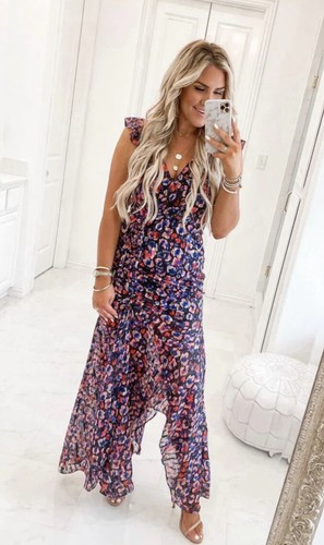 Floral Super Flowy Maxi Dress. Size 