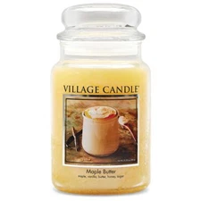 Maple Butter Large Glass Apothecary Jar Scented Candle 21.25 oz Yellow