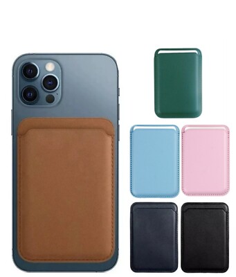 Magsafe Wallet Karten Etui Kunstleder iPhone 12 13 14 15 16 17 Pro Max Mini Plus